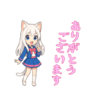 [ありがとう専用]猫耳の制服アイドル（個別スタンプ：6）