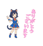 [ありがとう専用]猫耳の制服アイドル（個別スタンプ：9）