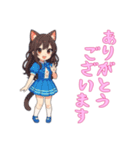 [ありがとう専用]猫耳の制服アイドル（個別スタンプ：15）