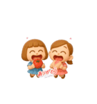 双子ちゃんの挨拶スタンプ（個別スタンプ：8）