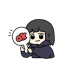 黒髪ボブの女の子2（個別スタンプ：18）