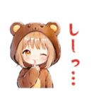 くま耳パーカーの女の子★お返事（個別スタンプ：26）