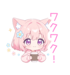 コーヒー＆猫耳パーカーの女の子スタンプ（個別スタンプ：24）