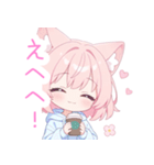 コーヒー＆猫耳パーカーの女の子スタンプ（個別スタンプ：25）