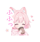 コーヒー＆猫耳パーカーの女の子スタンプ（個別スタンプ：33）