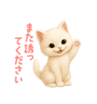 ふわもこ白猫の断り＆フォロースタンプ（個別スタンプ：3）
