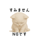 ふわもこ白猫の断り＆フォロースタンプ（個別スタンプ：16）
