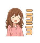 可愛いピンクパジャマ女子【ずっと使える】（個別スタンプ：3）