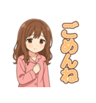 可愛いピンクパジャマ女子【ずっと使える】（個別スタンプ：4）