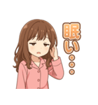 可愛いピンクパジャマ女子【ずっと使える】（個別スタンプ：12）