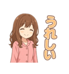可愛いピンクパジャマ女子【ずっと使える】（個別スタンプ：22）