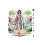 50代60代70代女性のオシャレスタンプ（個別スタンプ：7）