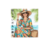 50代60代70代女性のオシャレスタンプ（個別スタンプ：8）