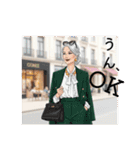 50代60代70代女性のオシャレスタンプ（個別スタンプ：35）