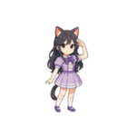 [アレンジ用]猫耳の制服アイドル（個別スタンプ：3）