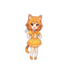 [アレンジ用]猫耳の制服アイドル（個別スタンプ：4）