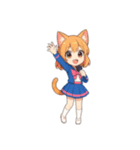 [アレンジ用]猫耳の制服アイドル（個別スタンプ：5）