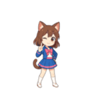 [アレンジ用]猫耳の制服アイドル（個別スタンプ：8）