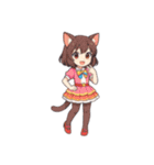 [アレンジ用]猫耳の制服アイドル（個別スタンプ：11）