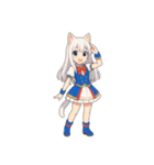 [アレンジ用]猫耳の制服アイドル（個別スタンプ：15）