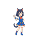 [アレンジ用]猫耳の制服アイドル（個別スタンプ：16）