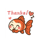 ゆるかわ金魚 癒しスタンプ 英語ver.2（個別スタンプ：3）