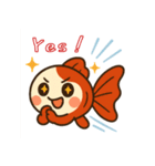 ゆるかわ金魚 癒しスタンプ 英語ver.2（個別スタンプ：19）