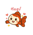 ゆるかわ金魚 癒しスタンプ 英語ver.2（個別スタンプ：25）