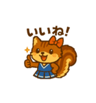 動く！ チアガール りす＆ねこ（個別スタンプ：3）