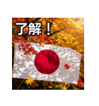 紅葉と日本国旗（個別スタンプ：2）