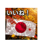 紅葉と日本国旗（個別スタンプ：8）