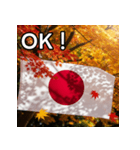 紅葉と日本国旗（個別スタンプ：9）