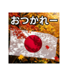 紅葉と日本国旗（個別スタンプ：35）