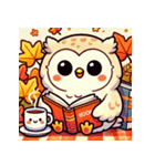 秋の読書フクロウ 1（個別スタンプ：20）