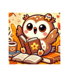 秋の読書フクロウ 1（個別スタンプ：22）