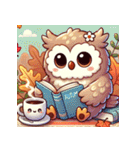 秋の読書フクロウ 1（個別スタンプ：23）