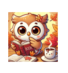 秋の読書フクロウ 1（個別スタンプ：24）