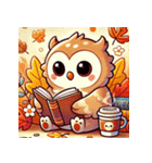 秋の読書フクロウ 1（個別スタンプ：26）