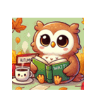 秋の読書フクロウ 1（個別スタンプ：29）