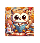 秋の読書フクロウ 1（個別スタンプ：33）