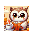 秋の読書フクロウ 1（個別スタンプ：36）