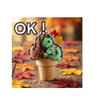 秋チョコミントアイス（個別スタンプ：9）