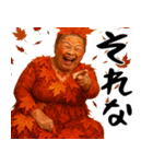 高揚紅葉デブ秋ばばぁ(秋に便利なスタンプ)（個別スタンプ：13）