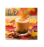 秋の紅葉タピオカミルクティー（個別スタンプ：17）