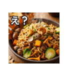 秋のどんぐり焼きそば（個別スタンプ：12）