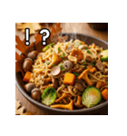 秋のどんぐり焼きそば（個別スタンプ：17）