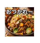 秋のどんぐり焼きそば（個別スタンプ：35）