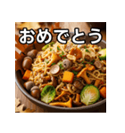 秋のどんぐり焼きそば（個別スタンプ：37）