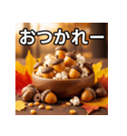 秋のどんぐりポップコーン（個別スタンプ：35）