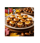 秋のどんぐりチーズ掛け（個別スタンプ：17）